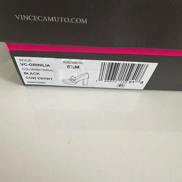 Vince Camuto Black Leather Platform Loafers with Elegant Buckle - Picture 2 of 6